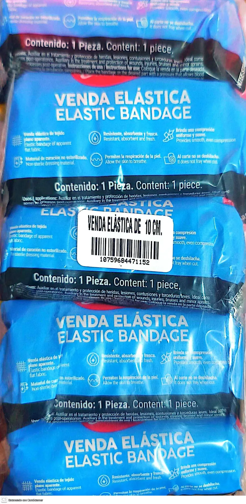 [VENDA ELASTICA 10CM] VENDA ELASTICA 10CM PAQ.C/10  (H)