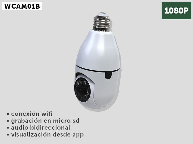 (WCAM01B) CÁMARA DE SEGURIDAD E27 MEGALUZ