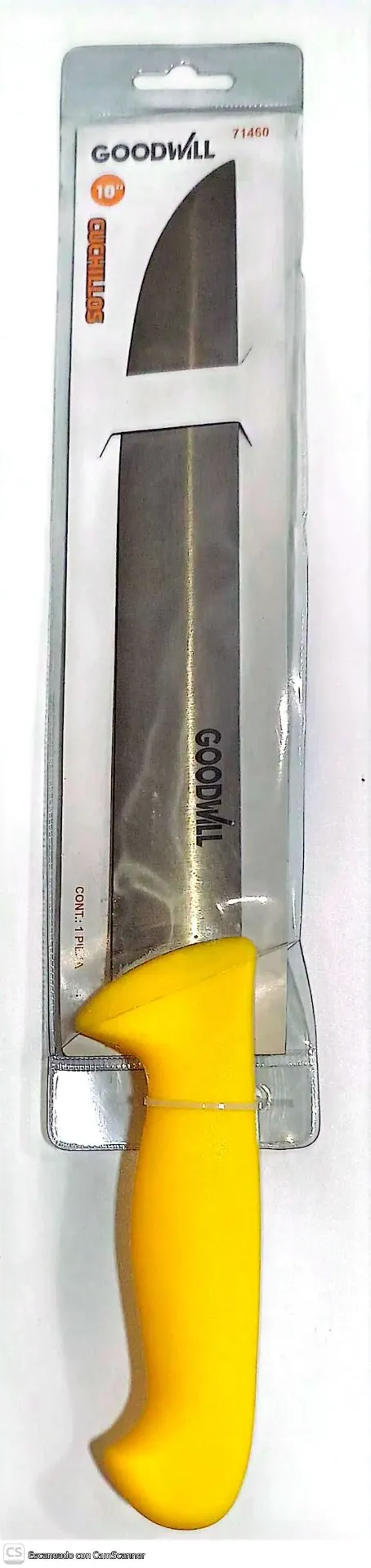 (71460) CUCHILLO 10" MANGO AMARILLO (GOOD WILL) 