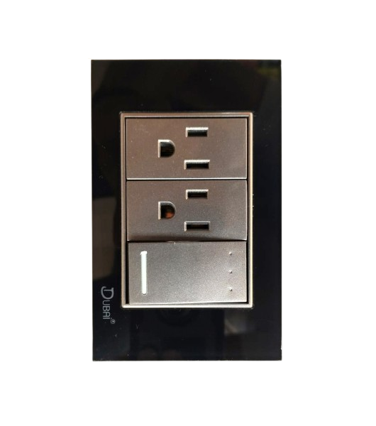 [72417] (72417) PLACA APAGADOR Y CONTCATO DOBLE ESCALERA DUBAI