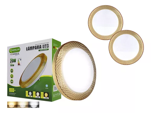 (LE27M04W20) LUMINARIO 20W 3 TONOS DE LUZ  BASE E27 TIANLAI