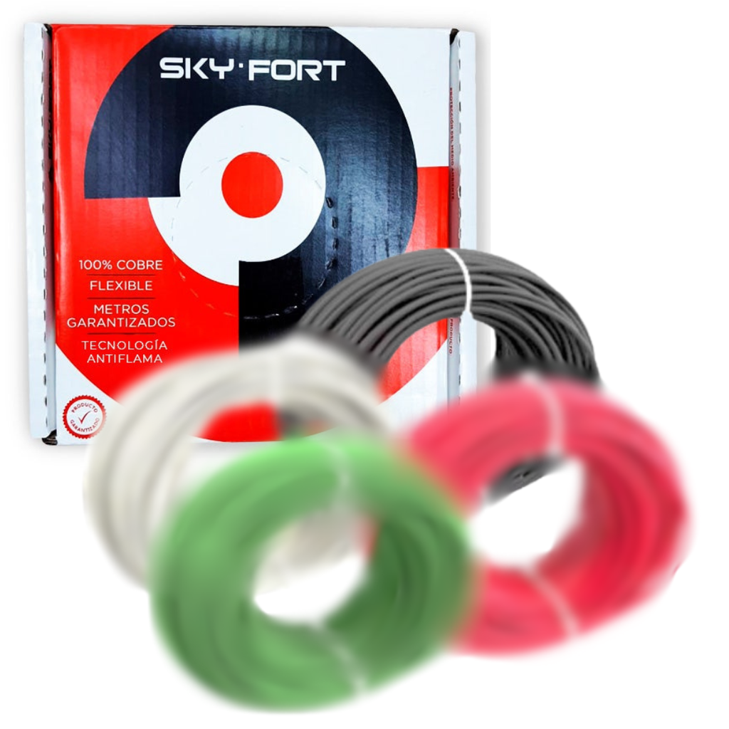 CABLE COBRE THW CALIBRE 12 NEGRO 100 MTS (SKY FORT)