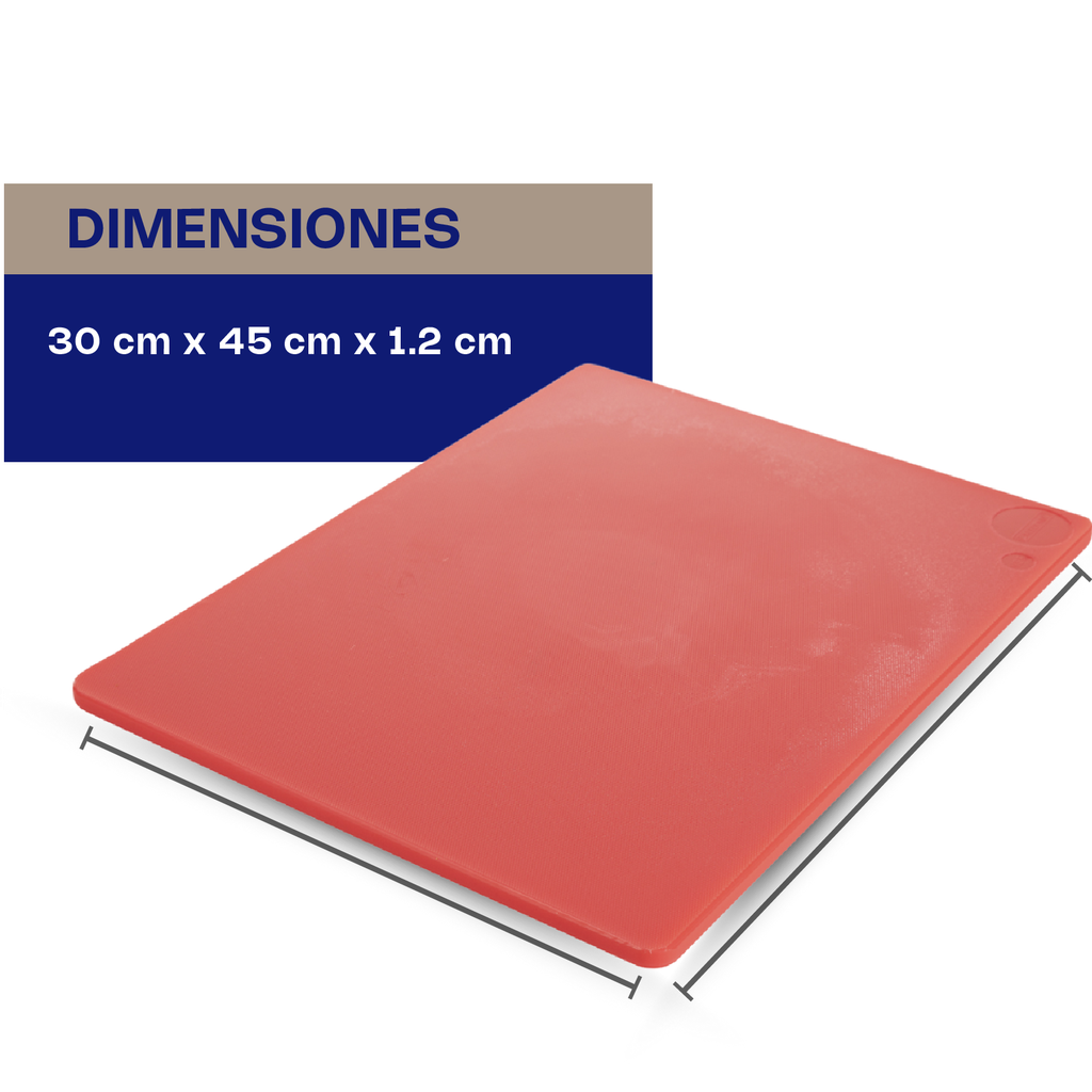 [TAPACO-12R] TABLA PARA CORTAR COLOR ROJO 30 X 45 X 1.2 CM