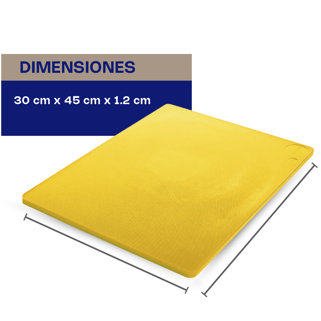 [TAPACO-12AM] TABLA PARA CORTAR COLOR AMARILLO 30 X 45 X 1.2 CM