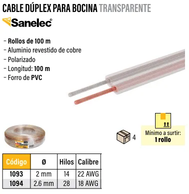 [1093] (1093) CABLE P/BOCINA CAL.22 TRANSPARENTE SANTUL
