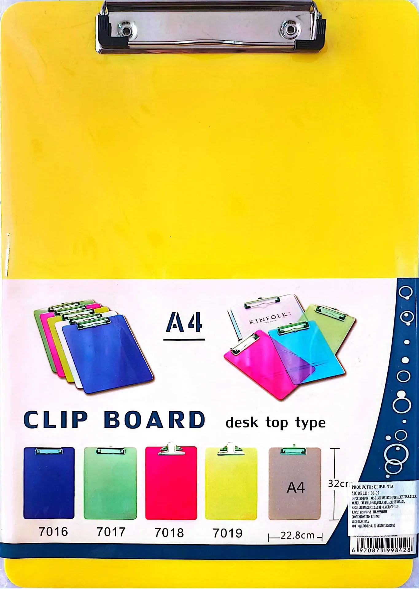 [BJ-05 (PA)] TABLA P/NOTAS COLORES FLOURESCENTES