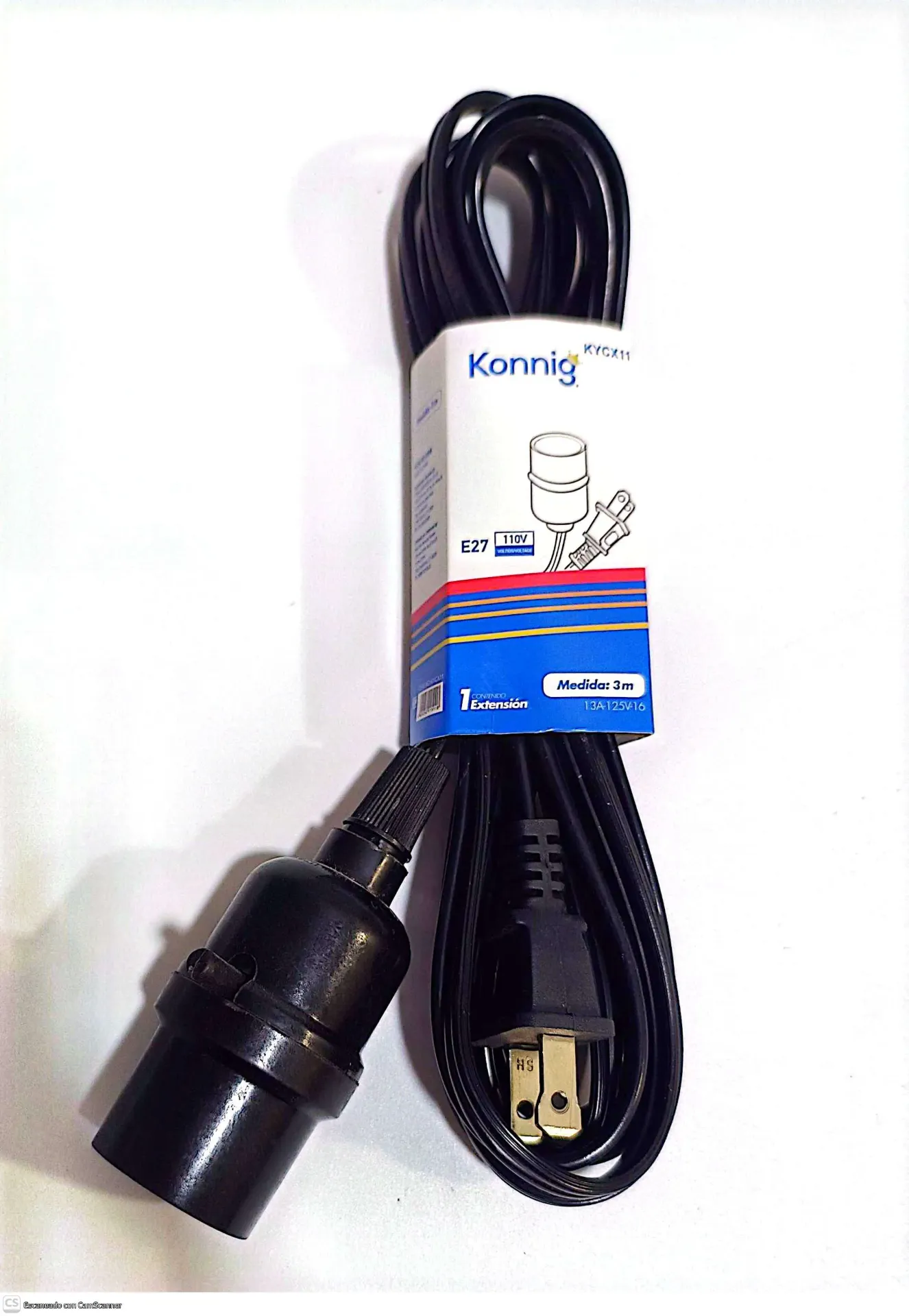 [KYCX11] EXTENSION NEGRA C/SOCKET  3M  KONNIG 
