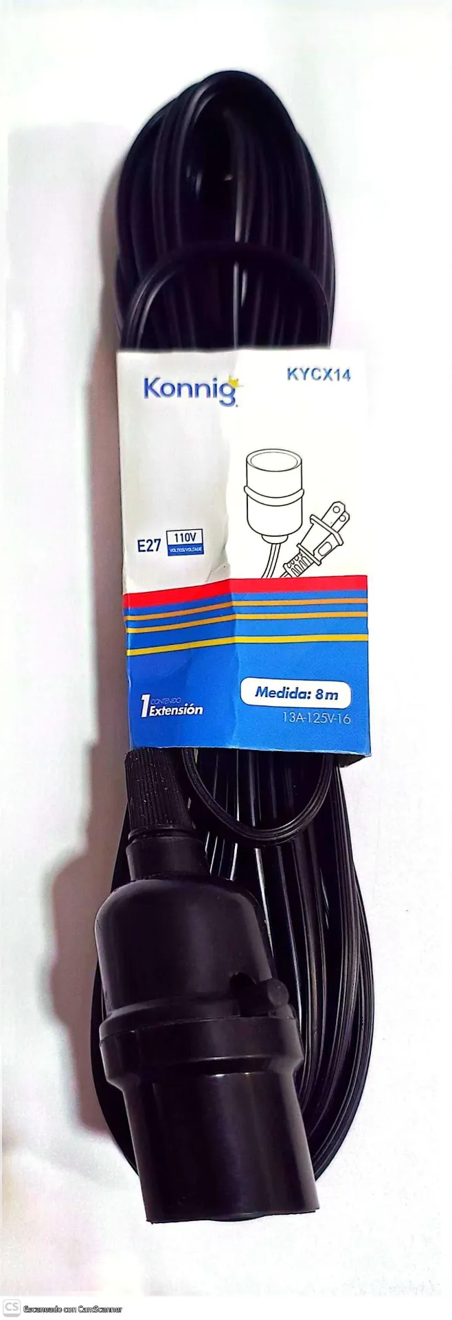 [KYCX14] EXTENSION NEGRA C/SOCKET  8M  KONNIG 