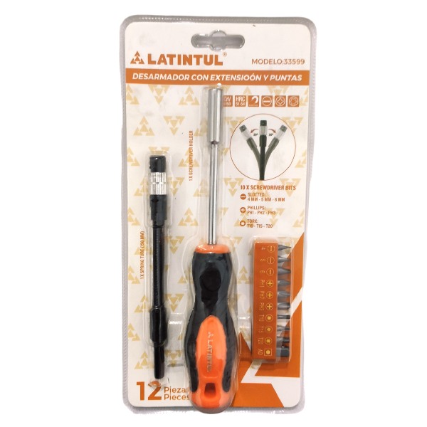 (33599) JUEGO DE DESTORNILLADORES C/12 PZAS LATINTUL