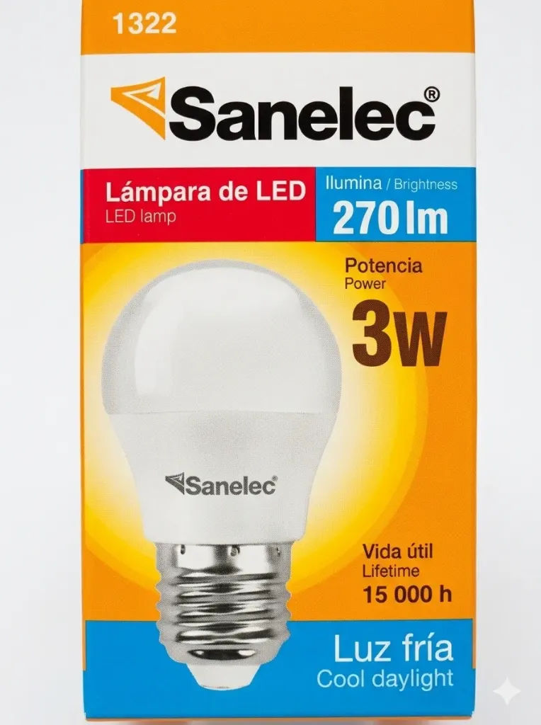 (1322) FOCO LED 3W LUZ BLANCA SANTUL