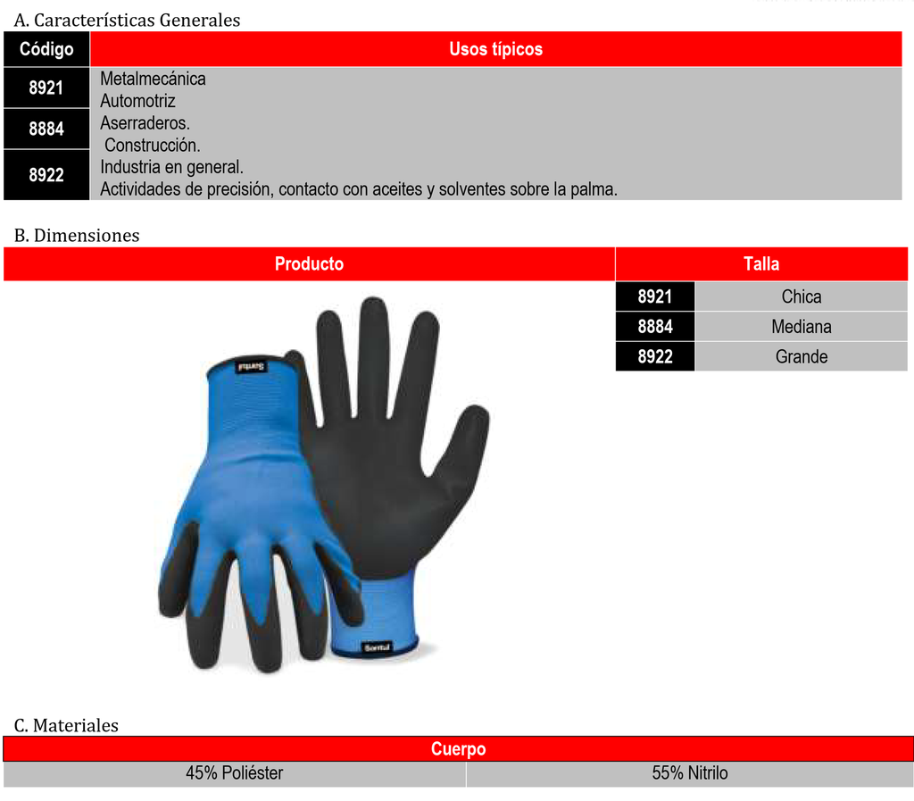 [8884] (8884) GUANTE NITRILO MEDIANO SANTUL