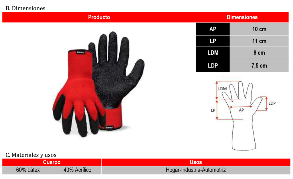 [8866] (8866) GUANTE ANTI CORTE PESADO ACRILICO GDE. SANTUL