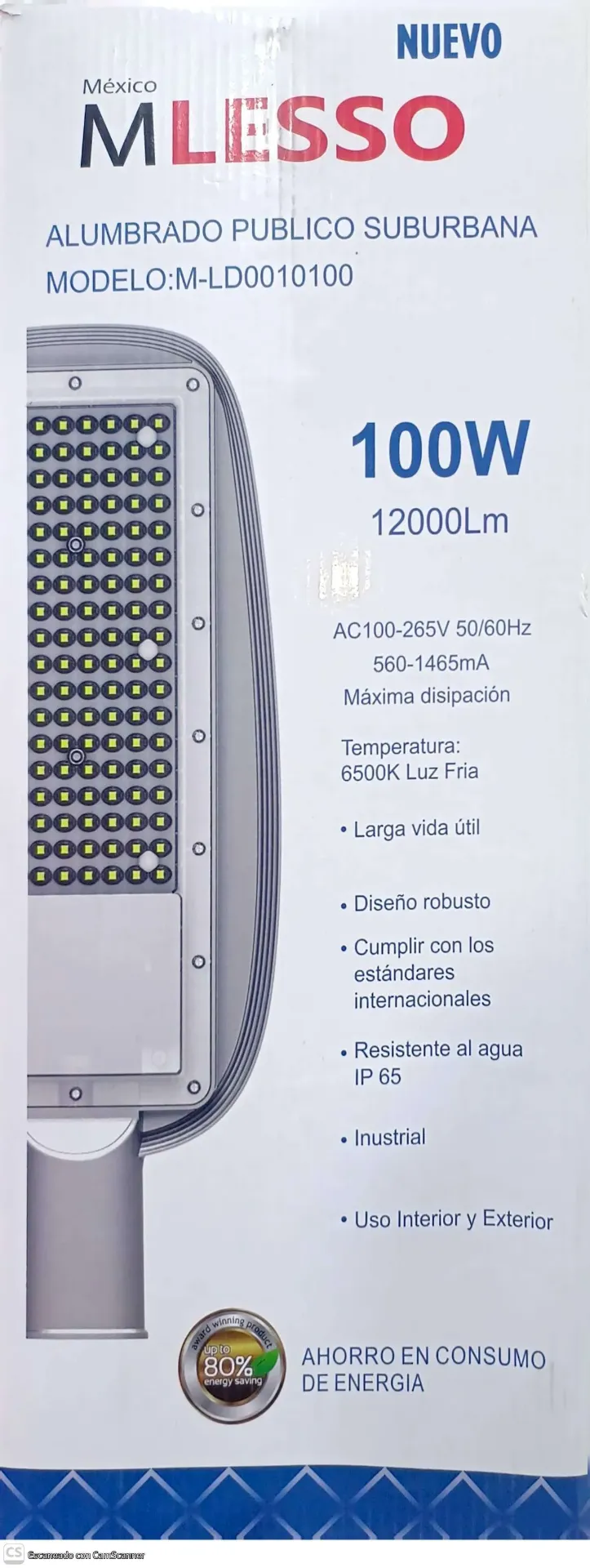 (M-LD010100) LAMPARA SUBURBANA  100W M´LESSO