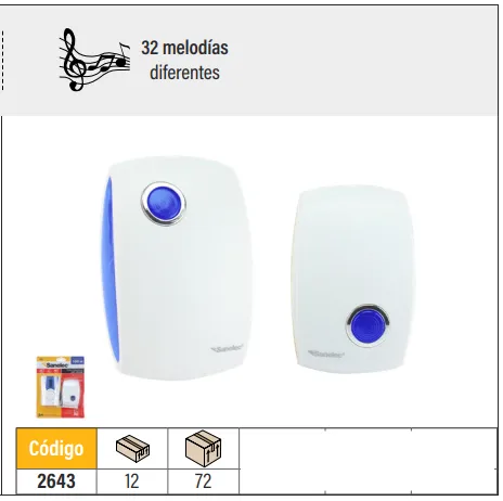 [2643] (2643) TIMBRE INALÁMBRICO AZUL C/CLAVIJA SANTUL