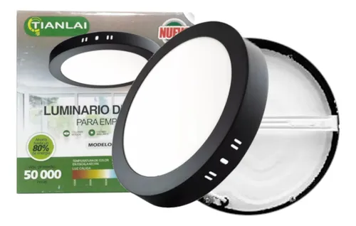 (S72W18) LUMINARIO SOBREPONER ORILLA NEGRA 18W TIANLAI
