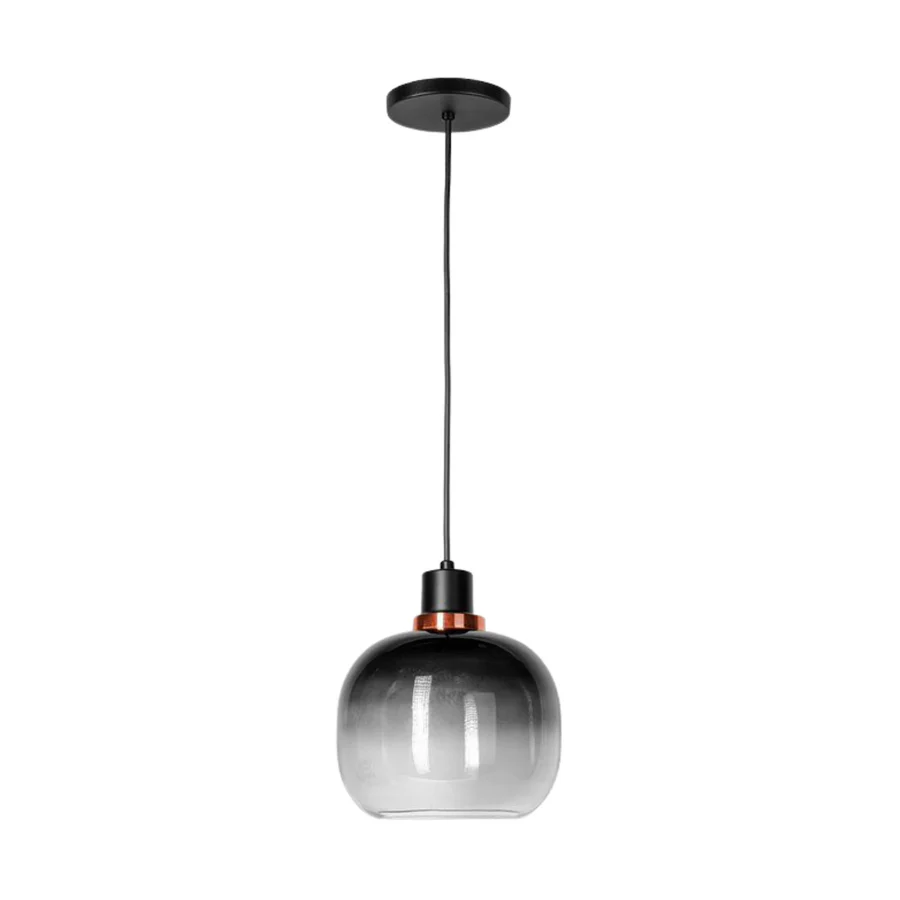 (MX-CL7029/D) ESFERA VIDRIO DIFUMINADO NEGRO CON DETALLE DORADO MAXXI