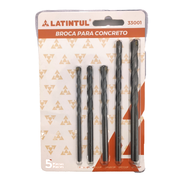 (33001) JUEGO DE BROCAS P/CONCRETO 5 PIEZAS LATINTUL