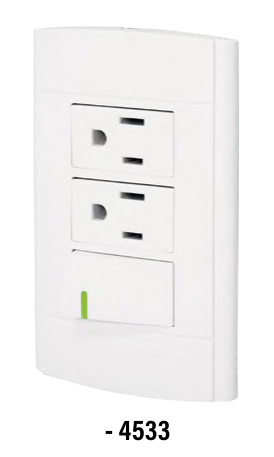 (4533) PLACA APAGADOR Y CONTACTO DOBLE ROMA