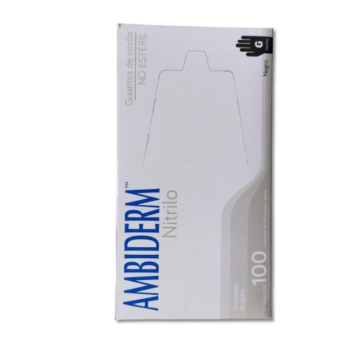 [GNAMBING (P)] GUANTE NITRILO AMBIDERM NEGRO GDE. C/100