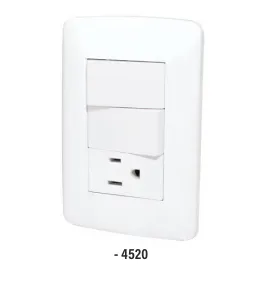 [4520] (4520) PLACA NÁPOLES CONTACTO Y APAGADOR DOBLE SANTUL 