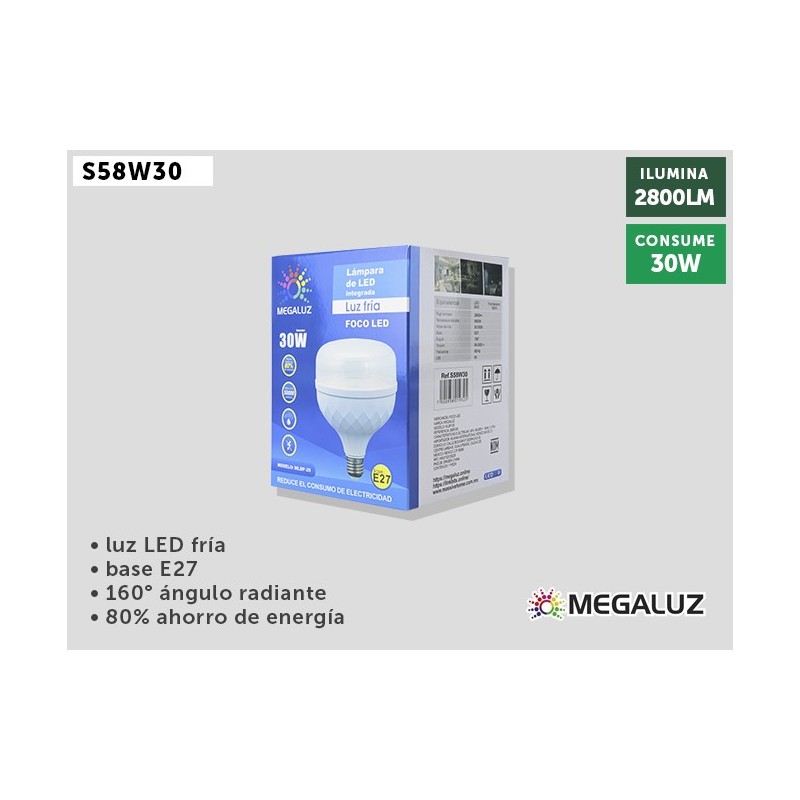 [S58W30] FOCO LED DE 30W MEGALUZ (S58W30)