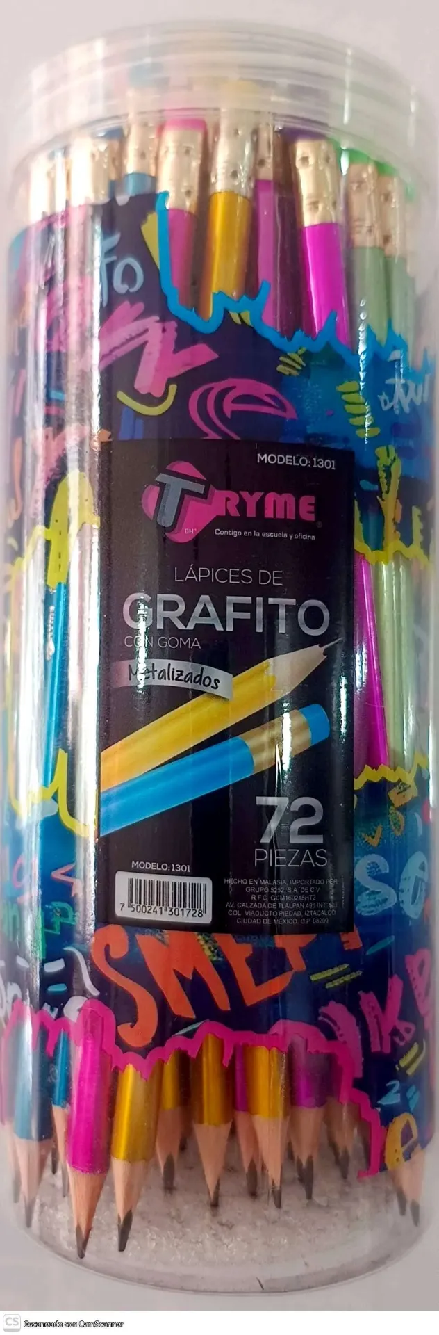 [1301-72] LAPIZ METALIZADO TRYME C/72 PZAS