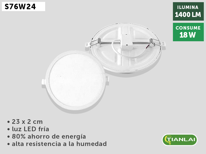 (S76W24) LUMINARIO AJUSTABLE 24W TIANLAI