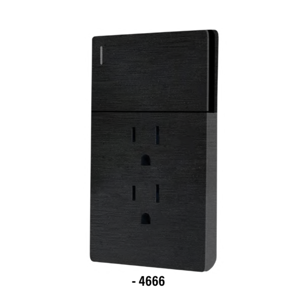 [4666] (4666) PLACA APAGADOR SENCILLO Y CONTACTO DOBLE SANTORINI (SANTUL)