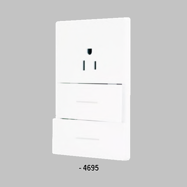 (4695) PLACA DOBLE APAGADOR SENCILLO Y CONTACTO FIORI (SANTUL)