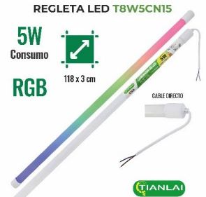 (T8W5CN15) TUBO LED RGB TIANLAI