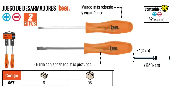 [6671] (6671) JGO. DESARMADORES PLANO Y CRUZ SANTUL