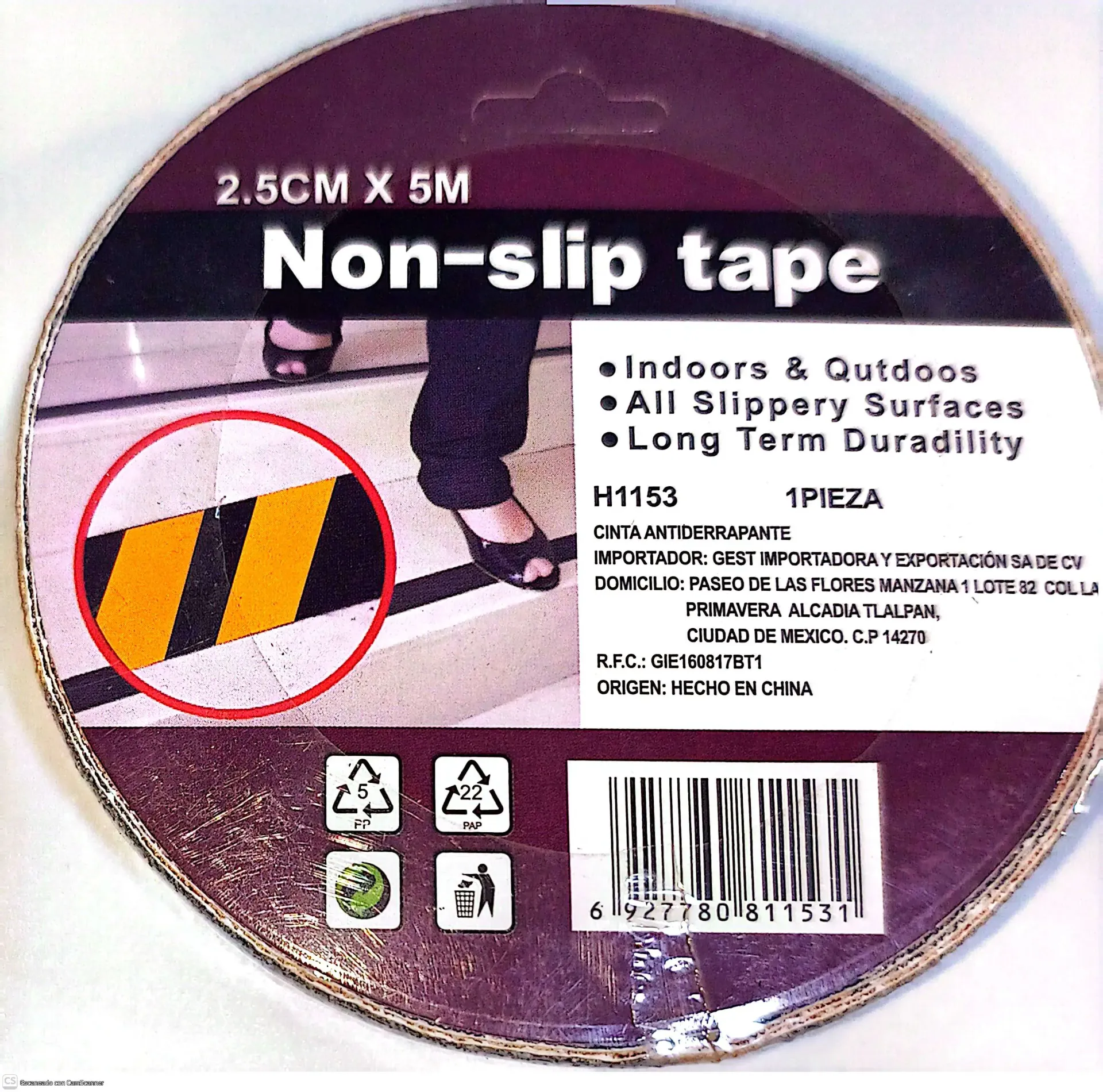[H1153] (H1153) CINTA ANTIDERRAPANTE 2.5X5 MTS