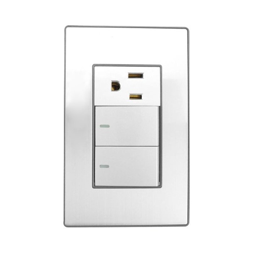 [4637] (4637) PLACA CORDOBA CONTACTO Y APAGADOR DOBLE