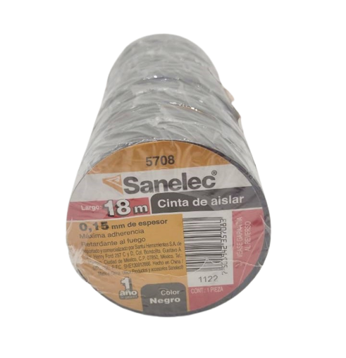 [5708] (5708) CINTA DE AISLAR GRANDE NEGRA SANELEC