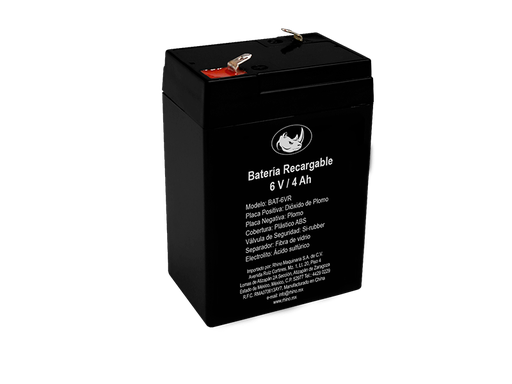 [BAT-6VR] (BAT-6VR) BATERIA RECARARGABLE 6V (RHINO)