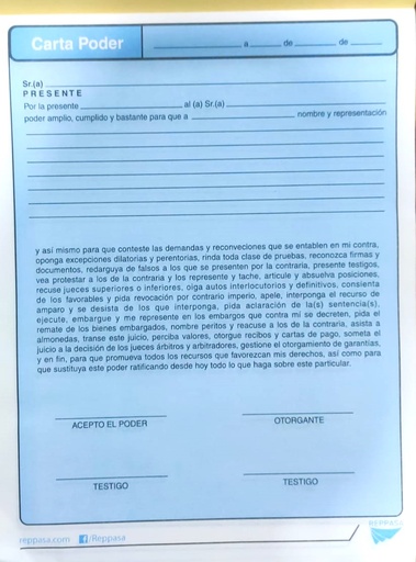 [CARTA PODER RAMSA] CARTA PODER RAMSA