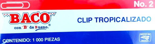 [7501174912166 (PA)] Clip Baco #2 Caja 1000 Pzas