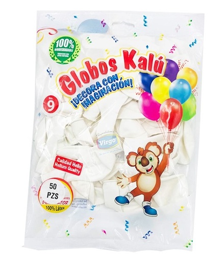 [GLOBO KALU #9 BLANCO] GLOBO KALU #9 BLANCO  C/50 PZAS  (H)