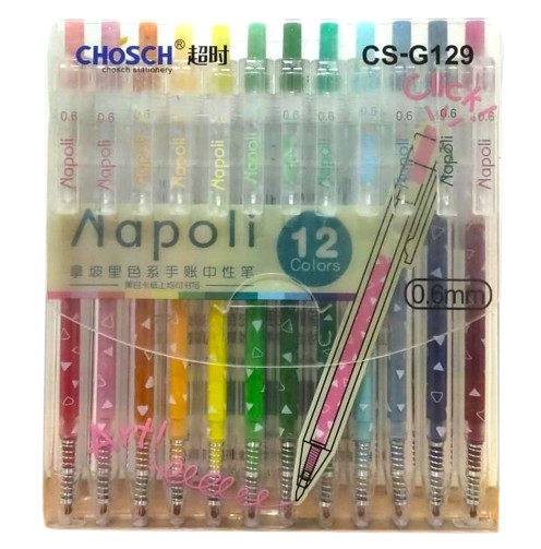 [CHOSCH] LAPICERO 12 COLORS CLICK (CS-G129)