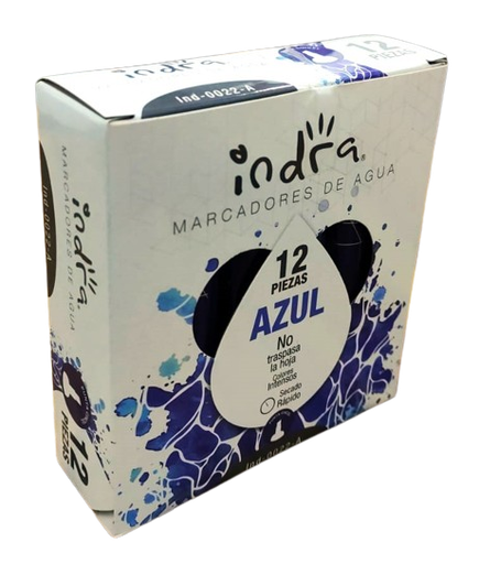 [MARCADOR DE AGUA INDRA 1 COLOR] MARCADOR DE AGUA INDRA AZUL C/12 PZAS