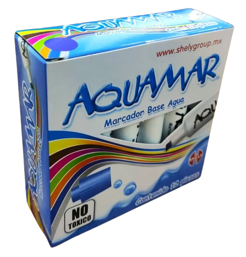 [882-12-AZUL (PA)] MARCADOR AQUAMAR AZUL C/12 PZAS