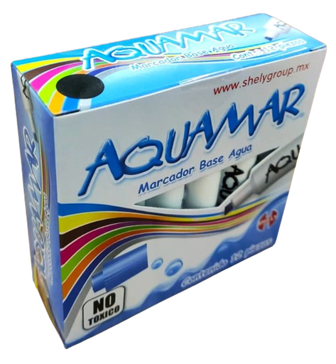 [SHE-014 (PA)] MARCADOR AQUAMAR NEGRO C/12