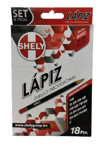 [8000 (PA)] LAPIZ DIBUJO PROFESIONAL C/18 PZAS SHELY