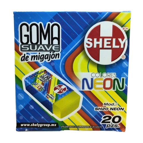 [SHE-241 / SH20 NEON (PA)] GOMA SUAVE DE MIGAJON NEON SHELY C/20 PZAS