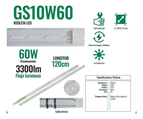 [GS10W60] TUBO ANCHO LED 60W  TIANLAI 