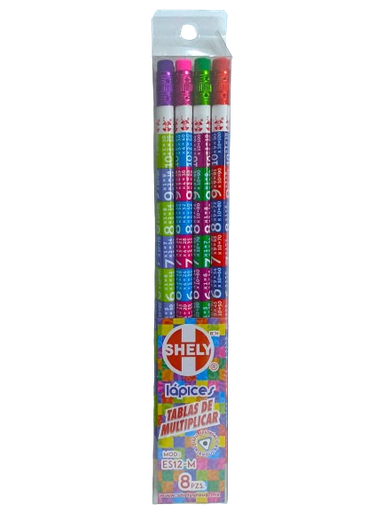 [LAPIZ-TABLAS DE MULT (PA)] LAPIZ #2 SHELY TABLA DE MULTIPLICAR C/8 