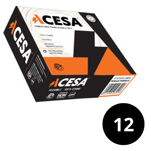 [ACESA-12N] CABLE COBRE THW CALIBRE 12 NEGRO 100 MTS (ACESA)