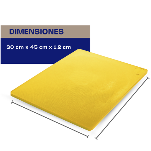 [TAPACO-12AM] TABLA PARA CORTAR COLOR AMARILLO 30 X 45 X 1.2 CM