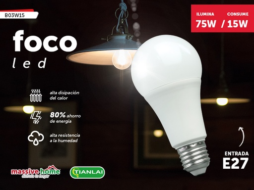 [B03W15] (B03W15) FOCO BOMBILLA 15W TIANLAI