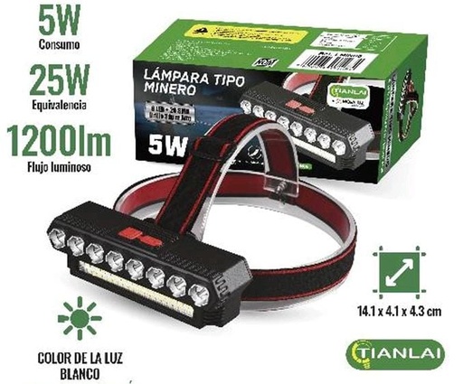 [LMIN06] LAMPARA TIPO MINERO  5W=25W TIANLAI